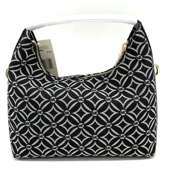 Michael Kors Ember Small Logo Jacquard Messenger Bag Black - Picture 5 of 11